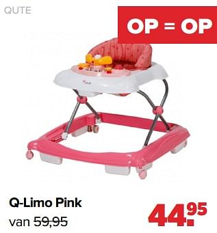 Aanbiedingen Qute q-limo pink - Qute  - Geldig van 02/01/2023 tot 04/02/2023 bij Baby-Dump