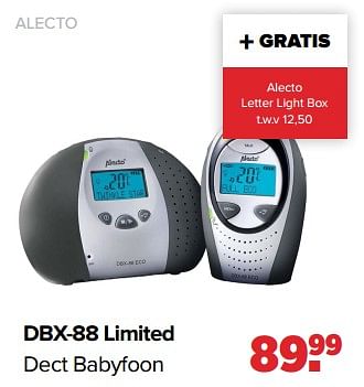 Aanbiedingen Alecto dbx-88 limited dect babyfoon - Alecto - Geldig van 02/01/2023 tot 04/02/2023 bij Baby-Dump