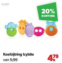 Aanbiedingen Nuby koelbijtring icybite - Nuby - Geldig van 02/01/2023 tot 04/02/2023 bij Baby-Dump