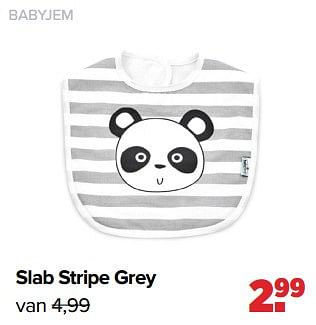 Aanbiedingen Babyjem slab stripe grey - BabyJem - Geldig van 02/01/2023 tot 04/02/2023 bij Baby-Dump