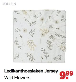 Aanbiedingen Jollein ledikanthoeslaken jersey wild flowers - Jollein - Geldig van 02/01/2023 tot 04/02/2023 bij Baby-Dump