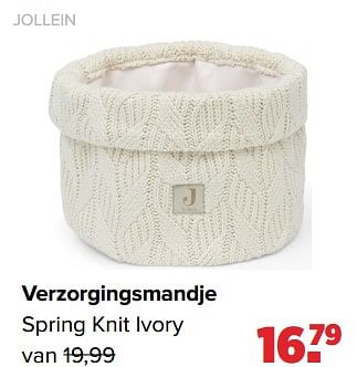 Aanbiedingen Jollein verzorgingsmandje spring knit ivory - Jollein - Geldig van 02/01/2023 tot 04/02/2023 bij Baby-Dump