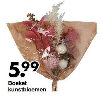 Aanbiedingen Boeket kunstbloemen - Huismerk - Wibra - Geldig van 16/01/2023 tot 29/01/2023 bij Wibra