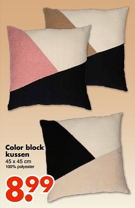 Aanbiedingen Color block kussen - Huismerk - Wibra - Geldig van 16/01/2023 tot 29/01/2023 bij Wibra