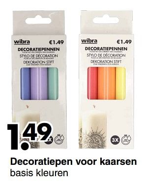Aanbiedingen Decoratiepen voor kaarsen - Huismerk - Wibra - Geldig van 16/01/2023 tot 29/01/2023 bij Wibra