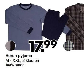 Aanbiedingen Heren pyjama - Huismerk - Wibra - Geldig van 16/01/2023 tot 29/01/2023 bij Wibra