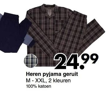 Aanbiedingen Heren pyjama geruit - Huismerk - Wibra - Geldig van 16/01/2023 tot 29/01/2023 bij Wibra