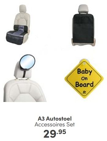Aanbiedingen A3 autostoel accessoires set - A3 Baby &amp; Kids - Geldig van 22/01/2023 tot 28/01/2023 bij Baby & Tiener Megastore