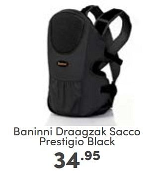Aanbiedingen Baninni draagzak sacco prestigio black - Baninni - Geldig van 22/01/2023 tot 28/01/2023 bij Baby & Tiener Megastore