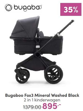 Aanbiedingen Bugaboo fox3 mineral washed black 2 in 1 kinderwagen - Bugaboo - Geldig van 22/01/2023 tot 28/01/2023 bij Baby & Tiener Megastore