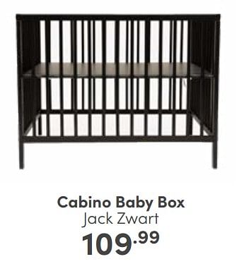 Aanbiedingen Cabino baby box jack zwart - Cabino - Geldig van 22/01/2023 tot 28/01/2023 bij Baby & Tiener Megastore
