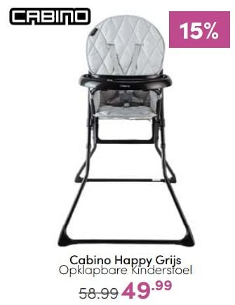 Aanbiedingen Cabino happy grijs opklapbare kinderstoel - Cabino - Geldig van 22/01/2023 tot 28/01/2023 bij Baby & Tiener Megastore