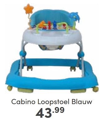 Aanbiedingen Cabino loopstoel blauw - Cabino - Geldig van 22/01/2023 tot 28/01/2023 bij Baby & Tiener Megastore