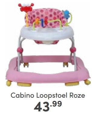 Aanbiedingen Cabino loopstoel roze - Cabino - Geldig van 22/01/2023 tot 28/01/2023 bij Baby & Tiener Megastore