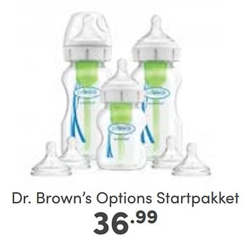 Aanbiedingen Dr. brown’s options startpakket - DrBrown's - Geldig van 22/01/2023 tot 28/01/2023 bij Baby & Tiener Megastore