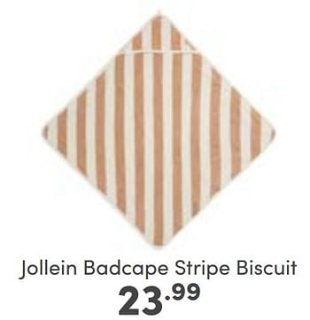Aanbiedingen Jollein badcape stripe biscuit - Jollein - Geldig van 22/01/2023 tot 28/01/2023 bij Baby & Tiener Megastore