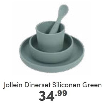 Aanbiedingen Jollein dinerset siliconen green - Jollein - Geldig van 22/01/2023 tot 28/01/2023 bij Baby & Tiener Megastore