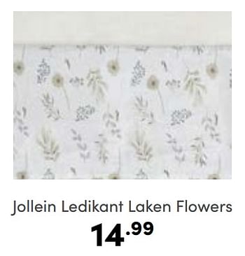 Aanbiedingen Jollein ledikant laken flowers - Jollein - Geldig van 22/01/2023 tot 28/01/2023 bij Baby & Tiener Megastore