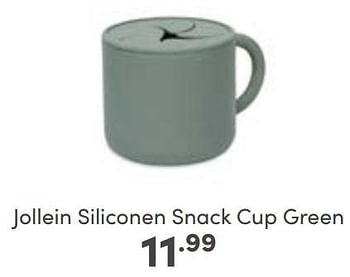 Aanbiedingen Jollein siliconen snack cup green - Jollein - Geldig van 22/01/2023 tot 28/01/2023 bij Baby & Tiener Megastore