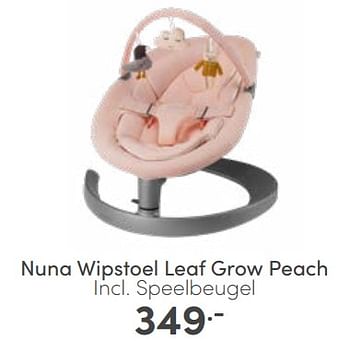 Aanbiedingen Nuna wipstoel leaf grow peach incl speelbeugel - Nuna - Geldig van 22/01/2023 tot 28/01/2023 bij Baby & Tiener Megastore
