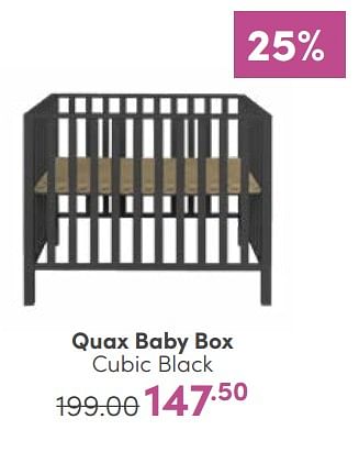 Aanbiedingen Quax baby box cubic black - Quax - Geldig van 22/01/2023 tot 28/01/2023 bij Baby & Tiener Megastore