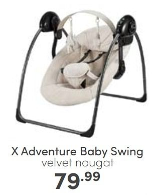Aanbiedingen X adventure baby swing velvet nougat - Xadventure - Geldig van 22/01/2023 tot 28/01/2023 bij Baby & Tiener Megastore
