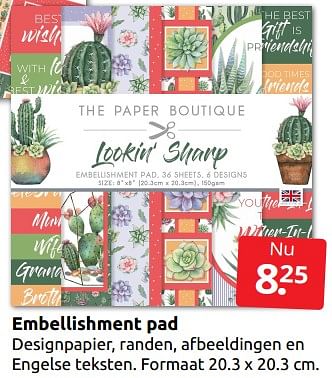 Aanbiedingen Embellishment pad - Huismerk - Boekenvoordeel - Geldig van 21/01/2023 tot 29/01/2023 bij Boekenvoordeel