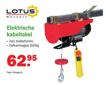 Aanbiedingen Lotus geräte elektrische kabeltakel - Lotus Geräte - Geldig van 09/01/2023 tot 28/01/2023 bij Van Cranenbroek