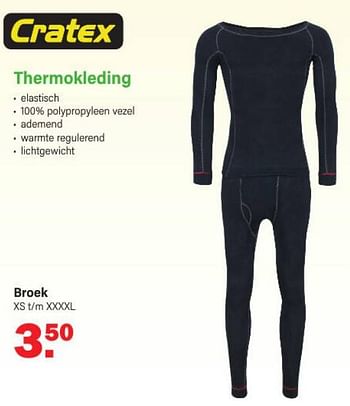 Aanbiedingen Thermokleding broek - Cratex - Geldig van 09/01/2023 tot 28/01/2023 bij Van Cranenbroek