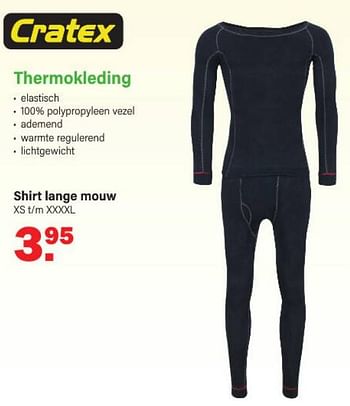 Aanbiedingen Thermokleding shirt lange mouw - Cratex - Geldig van 09/01/2023 tot 28/01/2023 bij Van Cranenbroek