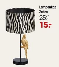 Aanbiedingen Lampenkap zebra - Huismerk - Kwantum - Geldig van 23/01/2023 tot 19/02/2023 bij Kwantum