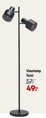 Aanbiedingen Vloerlamp turai - Huismerk - Kwantum - Geldig van 23/01/2023 tot 19/02/2023 bij Kwantum