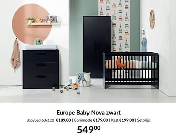 Aanbiedingen Europe baby nova zwart - Europe baby - Geldig van 23/01/2023 tot 13/02/2023 bij Babypark