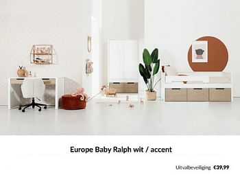 Aanbiedingen Europe baby ralph wit - accent uitvalbeveiliging - Europe baby - Geldig van 23/01/2023 tot 13/02/2023 bij Babypark