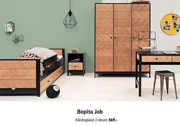 Aanbiedingen Bopita job kledingkast 2-deurs - Bopita - Geldig van 23/01/2023 tot 13/02/2023 bij Babypark