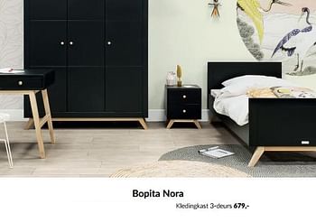 Aanbiedingen Bopita nora kledingkast 3-deurs - Bopita - Geldig van 23/01/2023 tot 13/02/2023 bij Babypark
