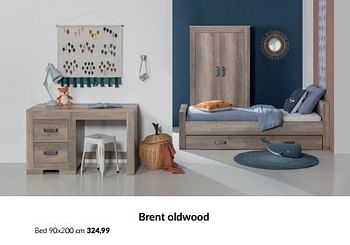 Aanbiedingen Brent oldwood bed - Kidsmill - Geldig van 23/01/2023 tot 13/02/2023 bij Babypark