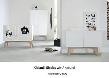 Aanbiedingen Kidsmill sixties wit - naturel nachtkastje - Kidsmill - Geldig van 23/01/2023 tot 13/02/2023 bij Babypark