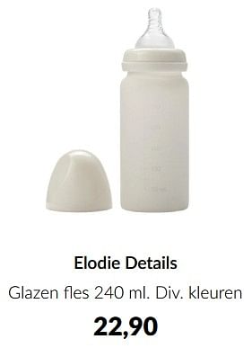 Aanbiedingen Elodie details glazen fles - Elodie Details - Geldig van 23/01/2023 tot 13/02/2023 bij Babypark