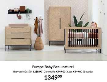 Aanbiedingen Europe baby beau naturel - Europe baby - Geldig van 23/01/2023 tot 13/02/2023 bij Babypark