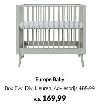 Aanbiedingen Europe baby box evy - Europe baby - Geldig van 23/01/2023 tot 13/02/2023 bij Babypark
