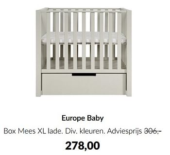 Aanbiedingen Europe baby box mees xl lade - Europe baby - Geldig van 23/01/2023 tot 13/02/2023 bij Babypark
