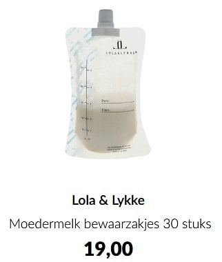 Aanbiedingen Lola + lykke moedermelk bewaarzakjes - Lola &amp; Lykke - Geldig van 23/01/2023 tot 13/02/2023 bij Babypark