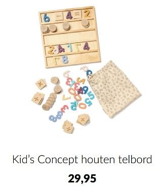 Aanbiedingen Kid’s concept houten telbord - Kid's Concept - Geldig van 23/01/2023 tot 13/02/2023 bij Babypark