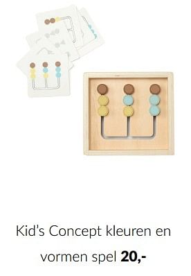 Aanbiedingen Kid’s concept kleuren en vormen spel - Kid's Concept - Geldig van 23/01/2023 tot 13/02/2023 bij Babypark