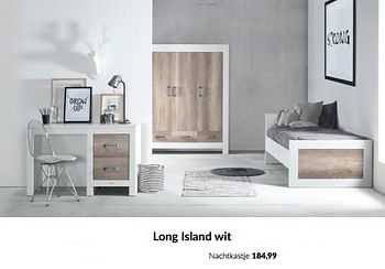 Aanbiedingen Long island wit nachtkastje - Huismerk - Babypark - Geldig van 23/01/2023 tot 13/02/2023 bij Babypark