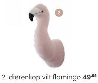 Aanbiedingen Dierenkop vilt flamingo - Huismerk - Baby &amp; Tiener Megastore - Geldig van 29/01/2023 tot 11/02/2023 bij Baby & Tiener Megastore