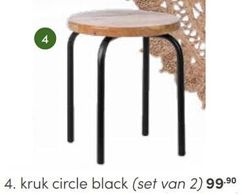 Aanbiedingen Kruk circle black set van 2 - Huismerk - Baby &amp; Tiener Megastore - Geldig van 29/01/2023 tot 11/02/2023 bij Baby & Tiener Megastore