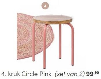 Aanbiedingen Kruk circle pink set van 2 - Huismerk - Baby &amp; Tiener Megastore - Geldig van 29/01/2023 tot 11/02/2023 bij Baby & Tiener Megastore