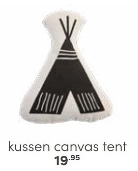 Aanbiedingen Kussen canvas tent - Huismerk - Baby &amp; Tiener Megastore - Geldig van 29/01/2023 tot 11/02/2023 bij Baby & Tiener Megastore